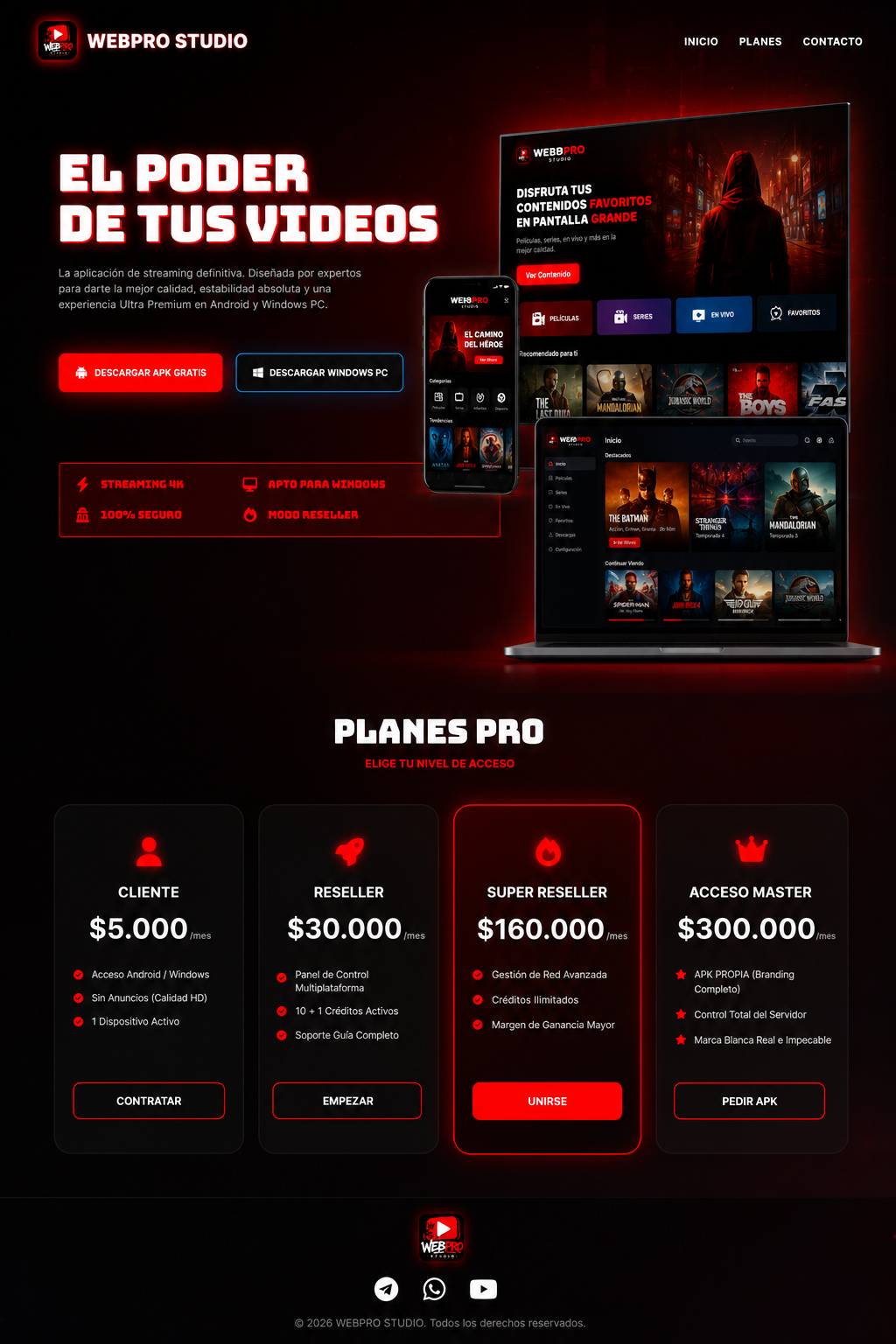 Landing Page (Informacion Y links De Descarga App)